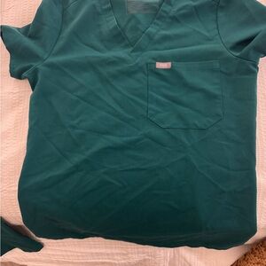 Teal V-Neck Scrub Top